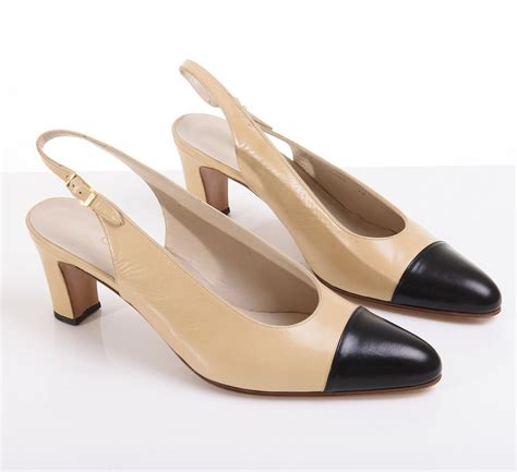 chanel classic beige shoes|Chanel shoes slingback.